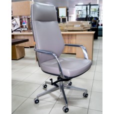 Кресло офисное Чаирмен 920 кожа/кз светло-серый/темно-серый