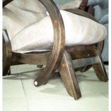 Кресло-качалка МЭТИСОН (каркас орех, ткань крем-брюле)
