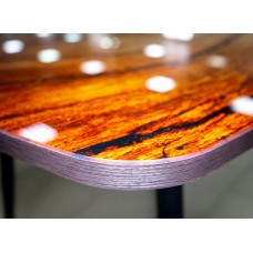 Стол  стеклянный с фотопечатью бочонок 1200*800 дерево ф/п
