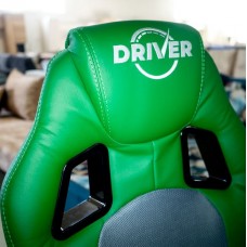 DRIVER Кресло кож.зам/ткань, зеленый/серый, 36-001/12