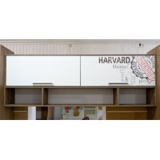 Гарвард Полка навесная над кроватью гикори темный/белый нов.