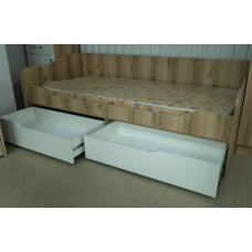 Рио 1 Кровать-диван с ящиками 0.9*2.0 Дуб Делано/белый