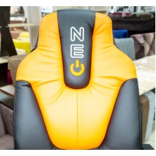 NEO-1 Кресло кож/зам, черный/оранжевый 36-6/14-43
