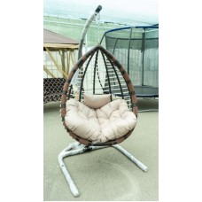 Кресло подвесное Шарм арт.D159-MT003 цв. корзины коричневый/цв. подушки бежевый Garden story