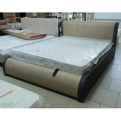 КАЛИПСО Кровать ш.1600 кож.зам. серый/кож.зам. силк, (Модель № 3735)